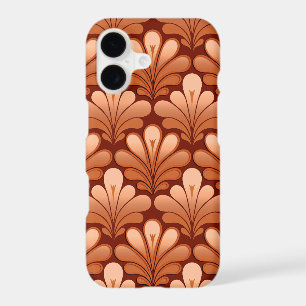 Art Deco Shell Pattern, Copper and Rust Brown