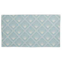 Art Deco Shell Pattern In Duck Egg Blue And Beige