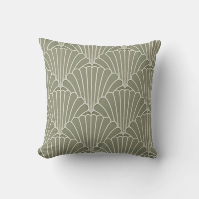 Art Deco Shell Pattern Pillow (Front)