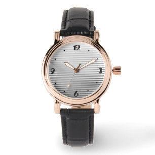 Art Deco Silver Satin Stripes Watch