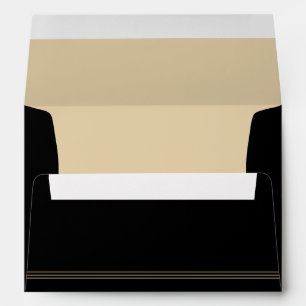 Art Deco Simple Black Gold Blank Envelope