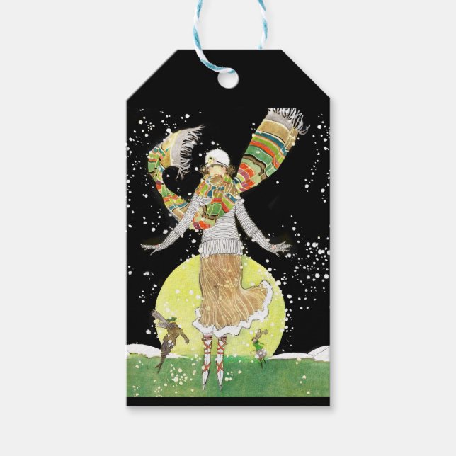Art Deco Skater Gift Tags (Front)