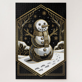 Art Deco Snowman Jigsaw Puzzle