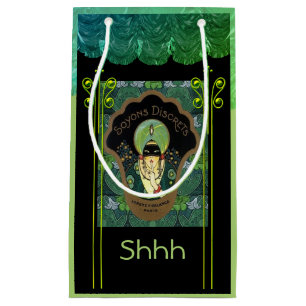 Art deco soyons discrets woman vintage green black small gift bag