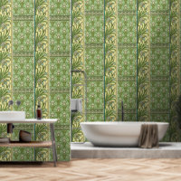 Art Deco Springtime Flowers Wallpaper