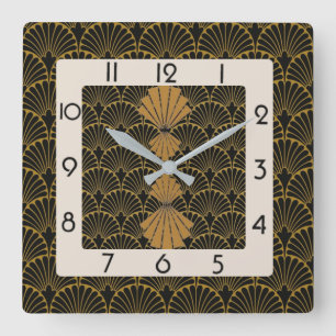 Art Deco Square Wall Clock