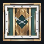 Art Deco Square Wall Clock<br><div class="desc">Great clock design. You will love it like others. Be free to use this design for other product you like or to customize and add your text. Follow me for more. Thank you. Have a nice day.</div>