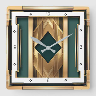Art Deco Square Wall Clock