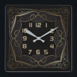 Art Deco Square Wall Clock<br><div class="desc">Great clock design. You will love it like others. be free to use this design for other product you like or to customize and add your text. Follow me for more. Thank you. Have a nice day.</div>