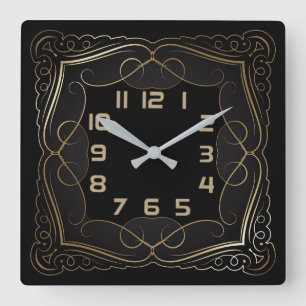 Art Deco Square Wall Clock