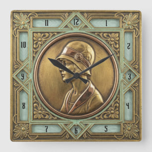 Art Deco  Square Wall Clock