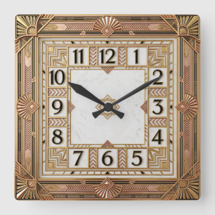 Art Deco Square Wall Clock