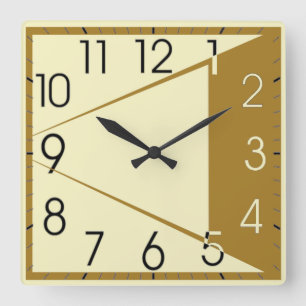 Art Deco Square Wall Clock