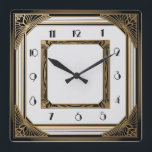 Art Deco Square Wall Clock<br><div class="desc">Great clock design. You will love it like others. Be free to use this design for other product you like or to customize and add your text. Follow me for more. Thank you. Have a nice day.</div>
