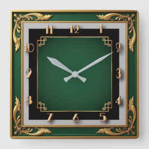 Art Deco Square Wall Clock
