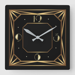 Art Deco Square Wall Clock