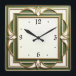 Art Deco Square Wall Clock<br><div class="desc">Great clock design. You will love it like others. Be free to use this design for other product you like or to customize and add your text. Follow me for more. Thank you. Have a nice day.</div>