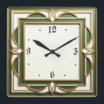 Art Deco Square Wall Clock<br><div class="desc">Great clock design. You will love it like others. Be free to use this design for other product you like or to customize and add your text. Follow me for more. Thank you. Have a nice day.</div>