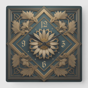 Art Deco Square Wall Clock