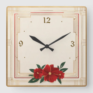 Art Deco Square Wall Clock