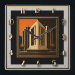Art Deco Square Wall Clock<br><div class="desc">Great clock design. You will love it like others. Be free to use this design for other product you like or to customize and add your text. Follow me for more. Thank you. Have a nice day.</div>