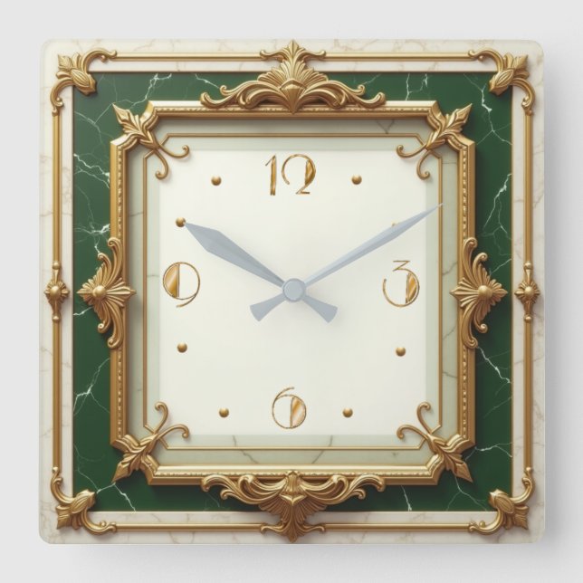 Art Deco  Square Wall Clock (Front)