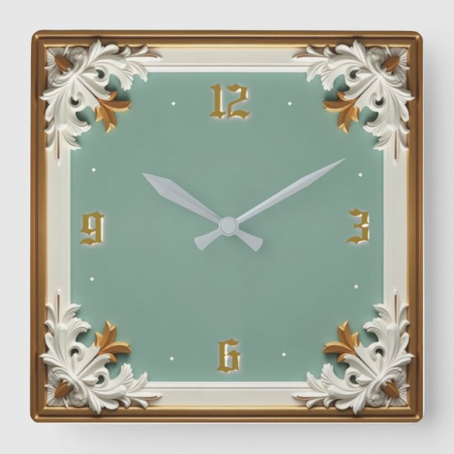 Art Deco  Square Wall Clock (Front)