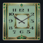 Art Deco Square Wall Clock<br><div class="desc">Great clock design. You will love it like others. Be free to use this design for other product you like or to customize and add your text. Follow me for more. Thank you. Have a nice day.</div>