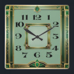 Art Deco Square Wall Clock<br><div class="desc">Great clock design. You will love it like others. Be free to use this design for other product you like or to customize and add your text. Follow me for more. Thank you. Have a nice day.</div>