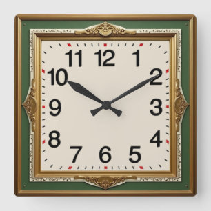 Art Deco Square Wall Clock