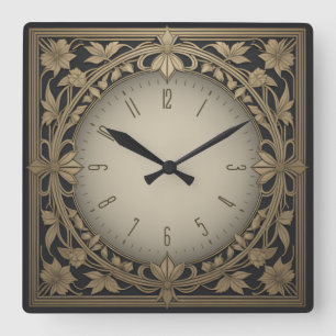Art Deco Square Wall Clock