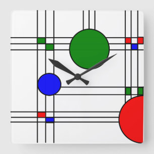 Art Deco  Square Wall Clock