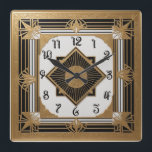 Art Deco Square Wall Clock<br><div class="desc">Great clock design. You will love it like others. Be free to use this design for other product you like or to customize and add your text. Follow me for more. Thank you. Have a nice day.</div>