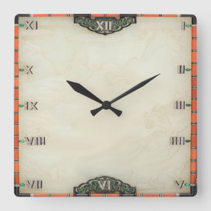 Art Deco Square Wall Clock