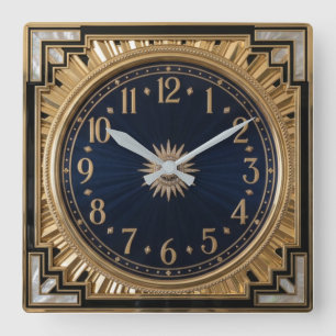 Art Deco Square Wall Clock