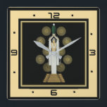 Art Deco Square Wall Clock<br><div class="desc">Great Art Deco clock design. You will love it like others. Be free to use this design for other product you like or to customize and add your text. Follow me for more. Thank you. Have a nice day.</div>