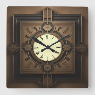 Art Deco Square Wall Clock
