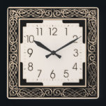 Art Deco Square Wall Clock<br><div class="desc">Great design. You will love it like others. Be free to use this design and to add your text. Follow me for more. Thank you. Have a nice day.</div>
