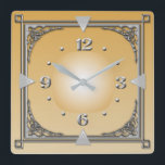 Art Deco Square Wall Clock<br><div class="desc">Great and high quality design. You will love it like others. Be free to use this design for other product you like or to add your text. Thank you.</div>