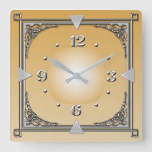 Art Deco Square Wall Clock
