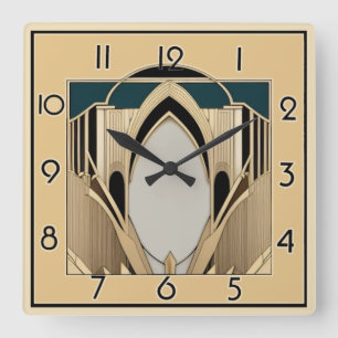 Art Deco Square Wall Clock