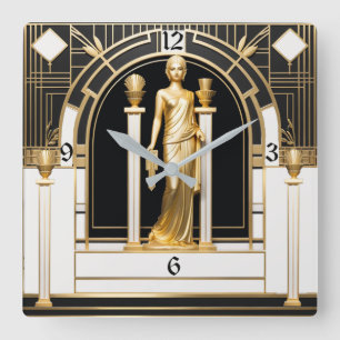 Art Deco Square Wall Clock
