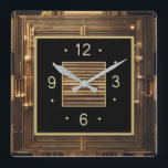 Art Deco Square Wall Clock<br><div class="desc">Great clock design. You will love it like others. Be free to use this design for other product you like or to customize and add your text. Follow me for more. Thank you. Have a nice day.</div>