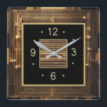 Art Deco Square Wall Clock<br><div class="desc">Great clock design. You will love it like others. Be free to use this design for other product you like or to customize and add your text. Follow me for more. Thank you. Have a nice day.</div>