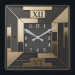Art Deco Square Wall Clock<br><div class="desc">Great clock design. You will love it like others. Be free to use this design for other product you like or to customize and add your text. Follow me for more. Thank you. Have a nice day.</div>