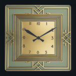 Art Deco Square Wall Clock<br><div class="desc">Great clock design. You will love it like others. Be free to use this design for other product you like or to customize and add your text. Follow me for more. Thank you. Have a nice day.</div>