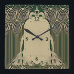 Art Deco Square Wall Clock<br><div class="desc">Great clock design. You will love it like others. Be free to use this design for other product you like or to customize and add your text. Follow me for more. Thank you. Have a nice day.</div>