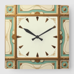Art Deco Square Wall Clock