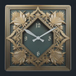 Art Deco Square Wall Clock<br><div class="desc">Great clock design. You will love it like others. Be free to use this design for other product you like or to customize and add your text. Follow me for more. Thank you. Have a nice day.</div>