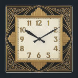 Art Deco Square Wall Clock<br><div class="desc">Great clock design. You will love it like others. Be free to use this design for other product you like or to customize and add your text. Follow me for more. Thank you. Have a nice day.</div>